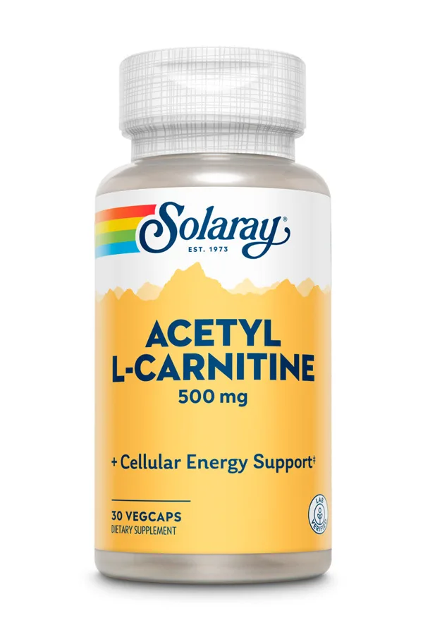Solaray Acetyl L-Carnitine 500 mg, 30 Veg Capsules