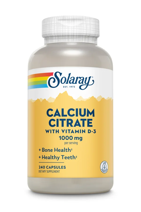 Solaray Calcium Citrate with Vitamin D-3 1000 mg, 240 Capsules