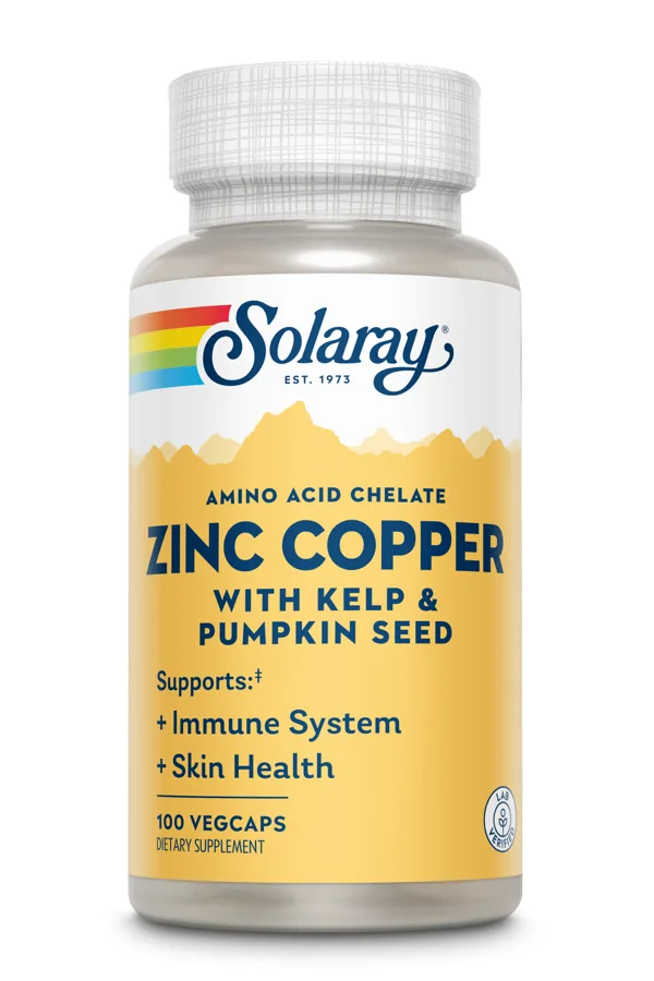Solaray Zinc Copper, 100 Veg Capsules