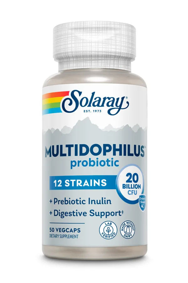 Solaray Multidophilus 12 Strain Probiotic, 20 Billion CFU, 50 Veg Capsules