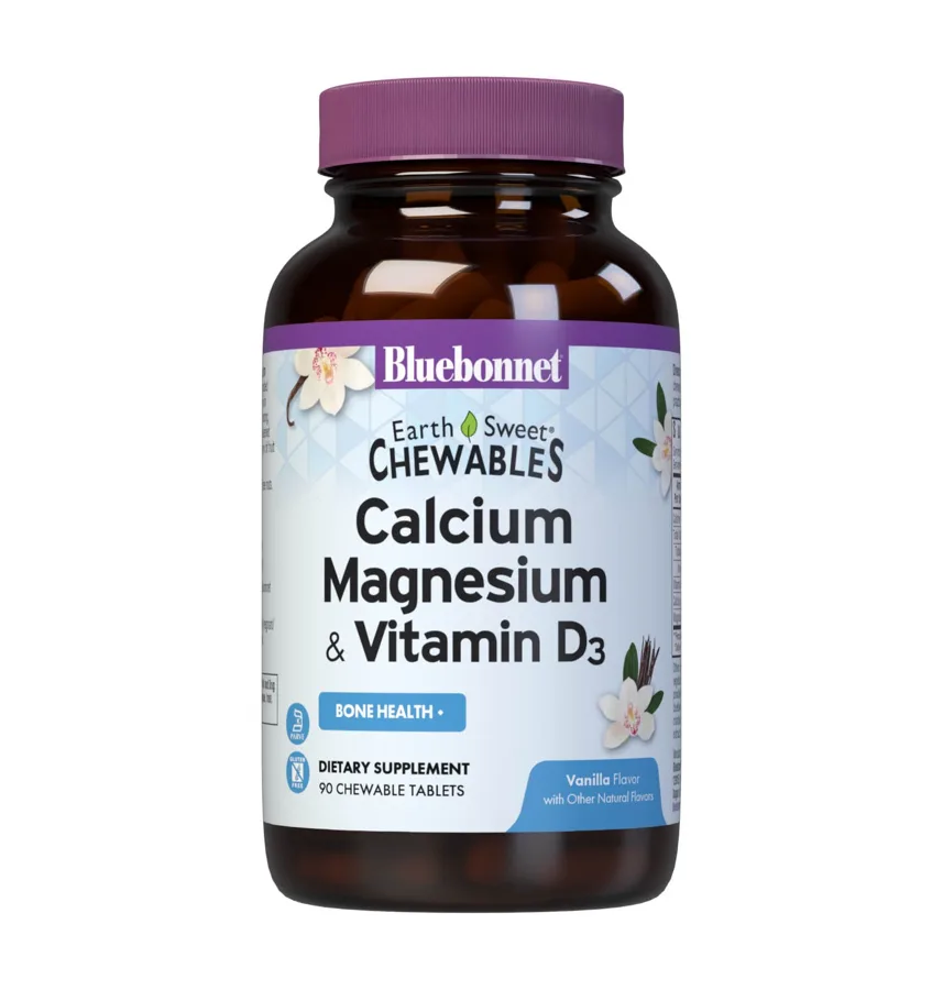 Bluebonnet EarthSweet Chewables Calcium Magnesium & Vitamin D3, Vanilla